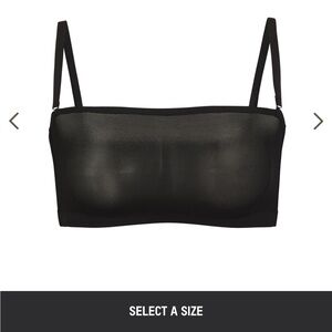New SKIMS Sz Med M Sheer Sculpt Bandeau Black Mesh Detachable Straps